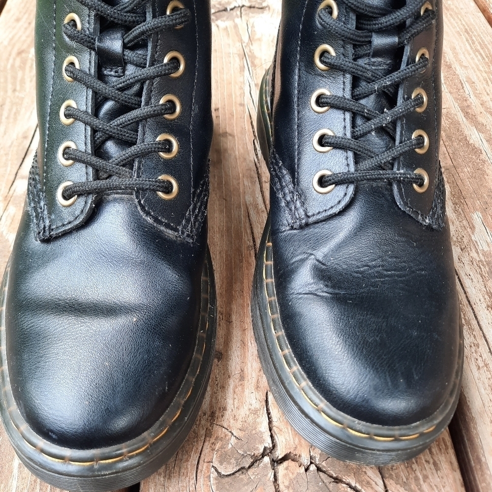 Dr. Martens Zavala Casual Combat Boots Black Leather Boots Unisex Size W6/M5 - Picture 8 of 16